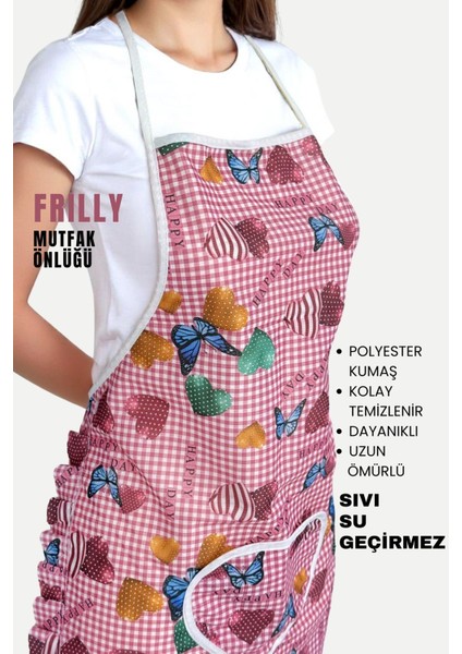 Sıvı geçirmez mutfak önlüğü, 50x70 cm, pembe, polyester, rahat ve şık kullanım sağlar modelleri