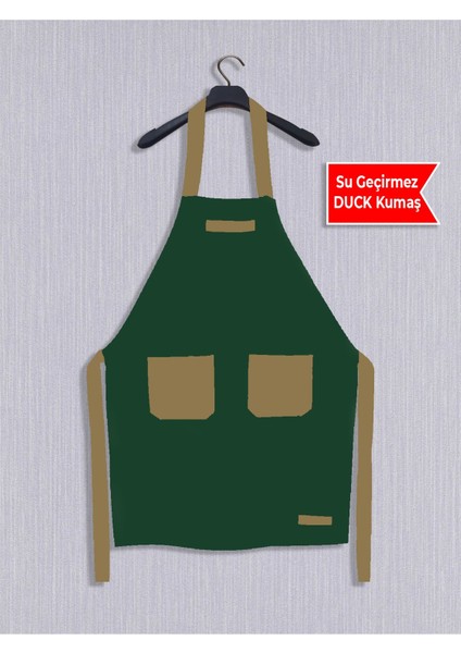 Haki Yeşil Mutfak Önlüğü, Rahat ve Şık Tasarım, 85x58, Pamuk Polyester