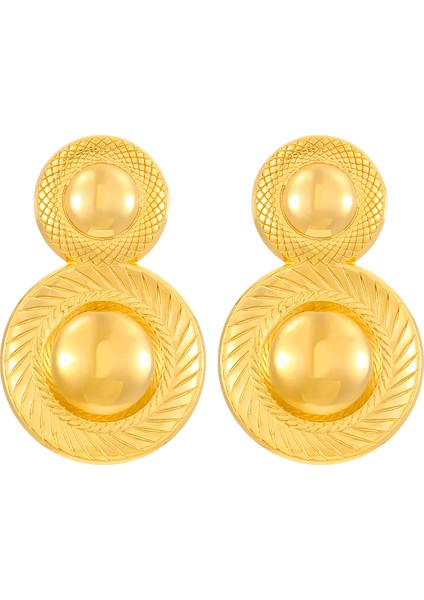 Avrupa ve Amerika Birleşik Devletleri Modası Vahşi Kişilik Paslanmaz Çelik Küpeler Kadın Geometrik Küpeler Saplama Küpeler (Yurt Dışından)