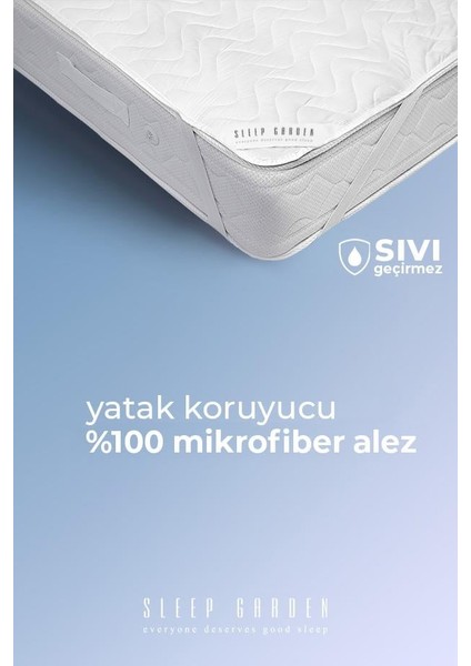 Yatak Alezi Mikrofiber Sıvı Geçirmez Dört Köşe Lastikli Çantalı