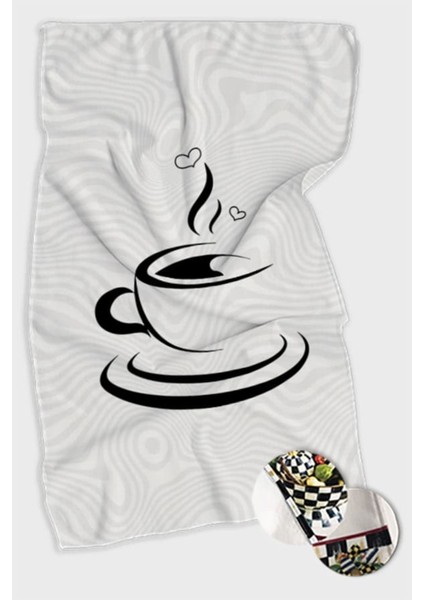 Desenli Beyaz Fırın ve Mutfak Havlusu 30x50cm, şık ve kullanışlı, pamuk polyester. fiyatları