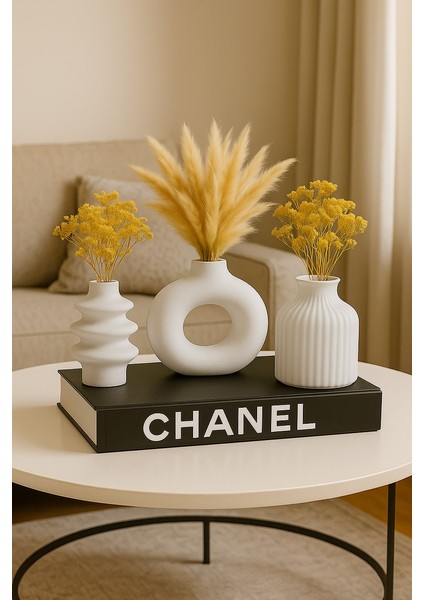 3 Lü Bohem Pinterest Vazo Seti Beyaz