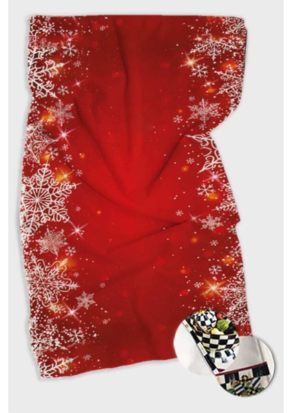 Kırmızı Yılbaşı Temalı Fırın ve Mutfak Havlusu 30x50cm, Pamuk Polyester, Setli veya Tekil fiyatları