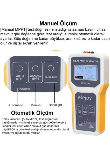 PM-26939 1600 Watt Fotovoltaik Mppt Solar Panel Voltaj Multimetre 12-60V