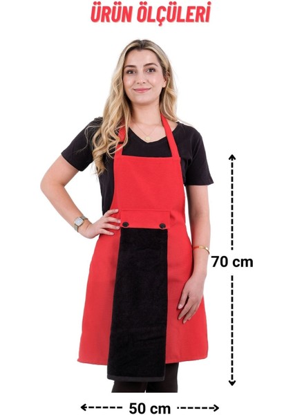 Renkli 4'lü mutfak önlüğü seti, askılı, havluluk ve eldiven tutacaklı, 50x70 cm fırsatları