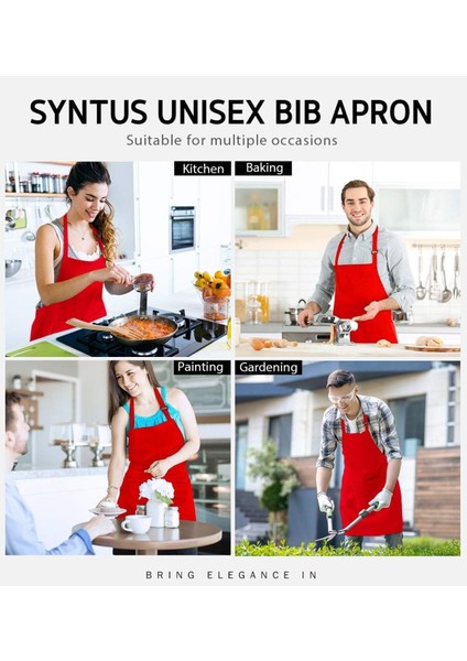 Fuşya unisex mutfak önlüğü, cepli, rahat ve şık, keten malzeme, 60x80 cm. modelleri