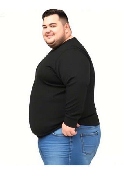 Erkek siyah Büyük Beden Oversize Uzun Kollu T-Shirt 3xl 4xl 5xl 6xl 7xl 8xl fiyatları