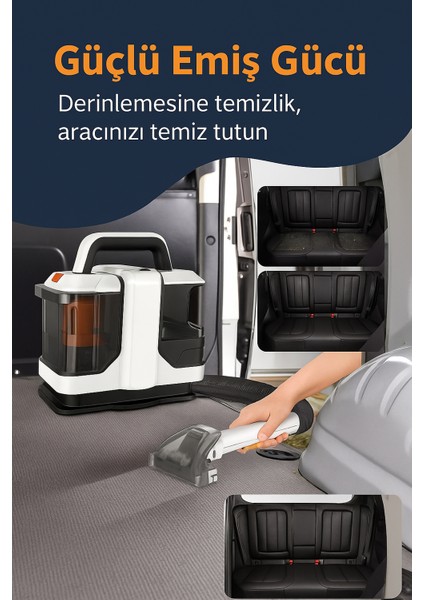 Profesyonel Koltuk Temizleyici Makine – Çift Su Hazneli, Kompakt Tasarım