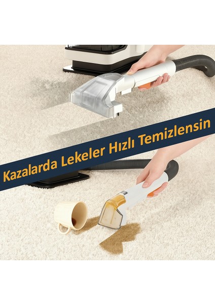 Profesyonel Koltuk Temizleyici Makine – Çift Su Hazneli, Kompakt Tasarım