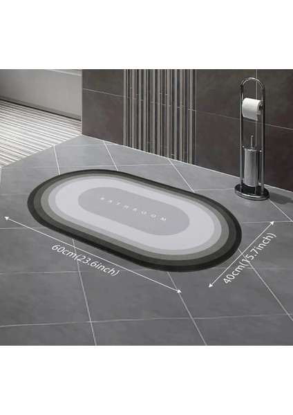 Oval Banyo Paspası Kaymaz Tabanlı Banyo Matı Su Emici Özellik 40X60 cm fırsatları