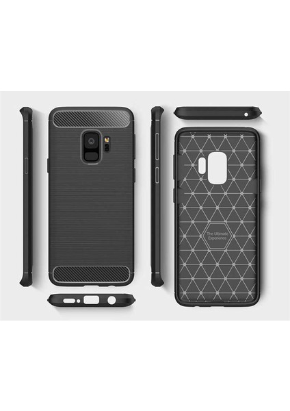 Samsung Galaxy S9 ile Uyumlu Kamera Korumalı Darbe Önleyici Carbon Brushed Silikon Kılıf fiyatları