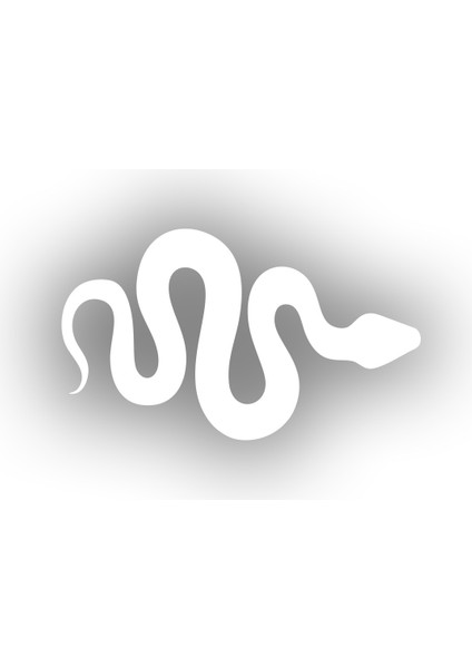 Yılan Araba Sticker 17X17 cm Beyaz