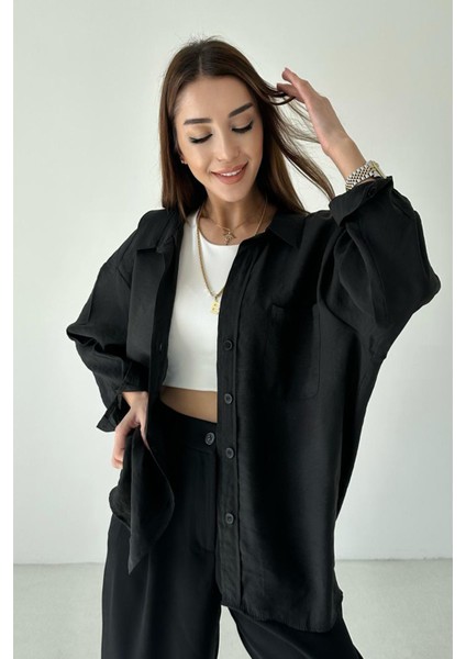 Oversize Düşük Omuz Tensel Gömlek fırsatları