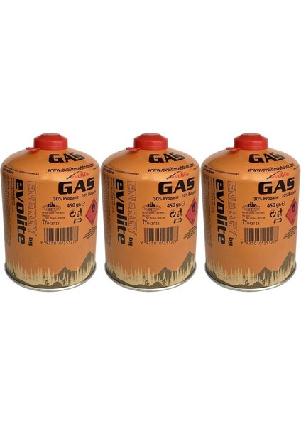 450 Gr. Gaz Ocak Kartuşu 3 Adet EVO-011-A1