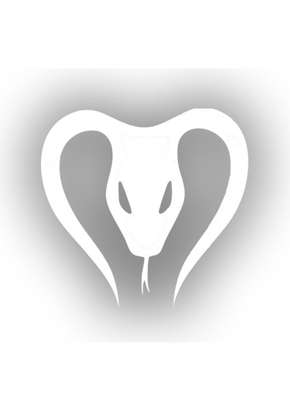 Yılan Araba Sticker 17X17 cm Beyaz