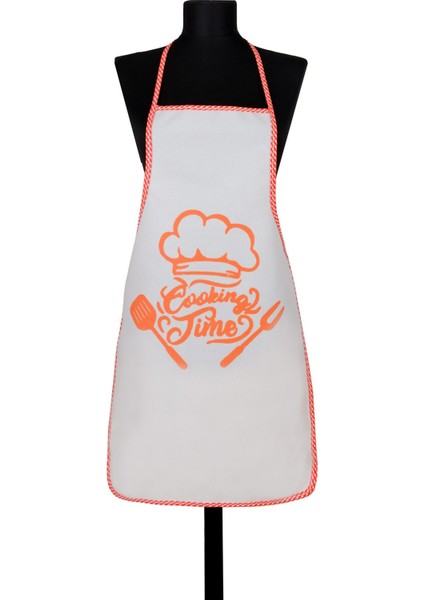 Turuncu sıvı geçirmez yetişkin mutfak önlüğü, şık ve kolay temizlenir, 50x100 cm