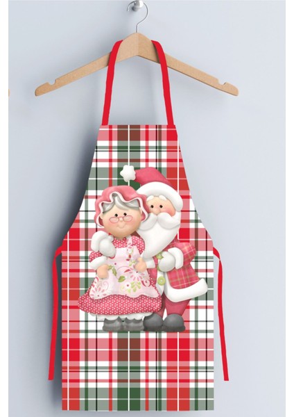Kırmızı Noel Baba Pötikareli Mutfak Önlüğü, şık ve kullanışlı tasarım, 50x70 cm, polyester