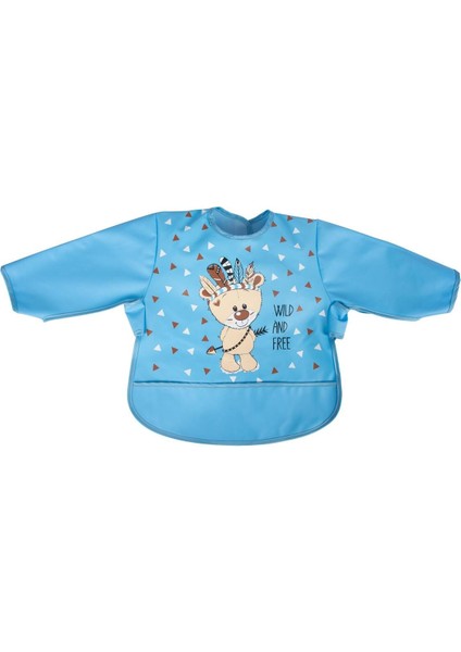 Sevimli Ayıcık Desenli Renkli Kollu Mama Önlüğü, Pratik ve Şık Kullanım İçin Tasarlandı