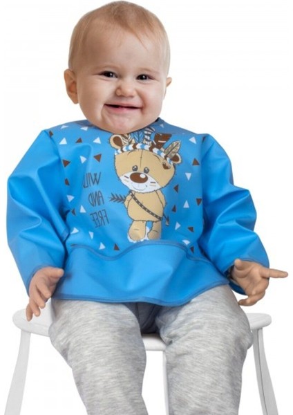 Sevimli Ayıcık Desenli Renkli Kollu Mama Önlüğü, Pratik ve Şık Kullanım İçin Tasarlandı modelleri