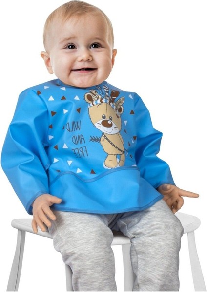 Sevimli Ayıcık Desenli Renkli Kollu Mama Önlüğü, Pratik ve Şık Kullanım İçin Tasarlandı fırsatları