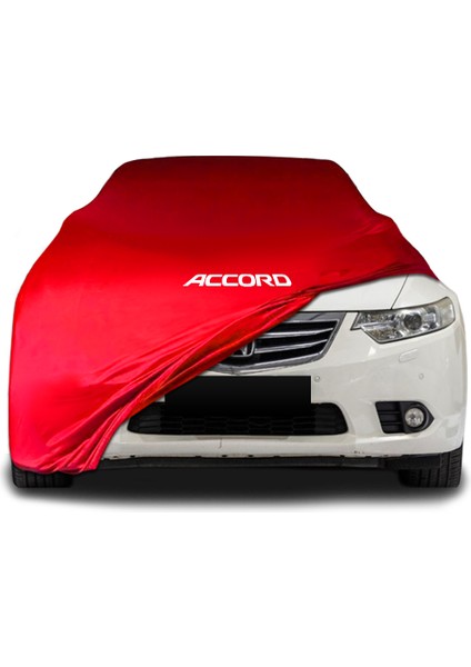 Honda Accord (2007 - 2012) Kırmızı Kumaş Araba Brandası Logolu Penye Branda Oto Branda