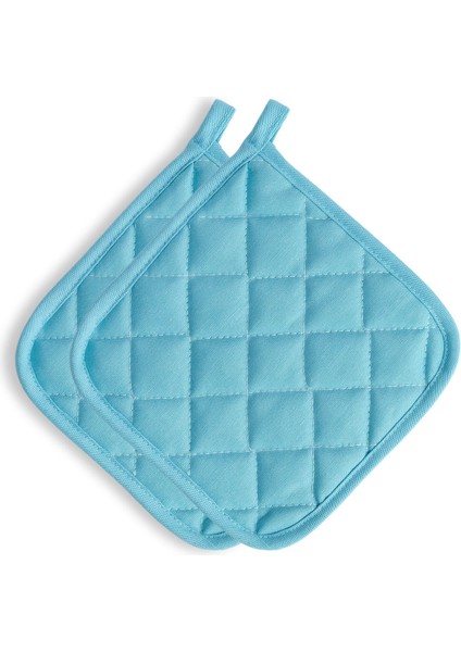 Yanmaz ve ısıya dayanıklı fırın eldivenleri ve tutacaklar, açık mavi, 17x27, pamuk polyester