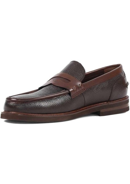 Erkek Kahverengi Deri Loafer