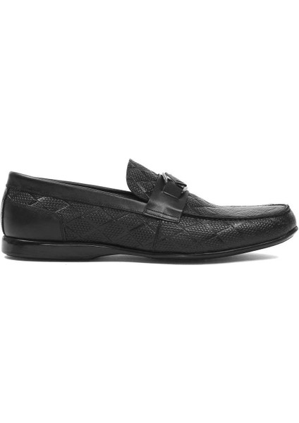 Erkek Siyah Deri Loafer