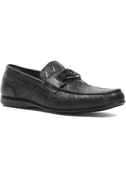 Erkek Siyah Deri Loafer