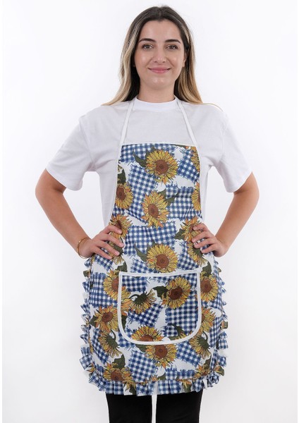 Mavi ayçiçeği desenli su geçirmez mutfak önlüğü, şık ve kullanışlı, 50x70 cm fiyatları