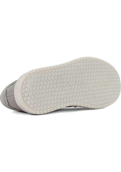 Erkek Gri Bağcıklı Kalın Tabanlı Nubuk Deri Sneaker