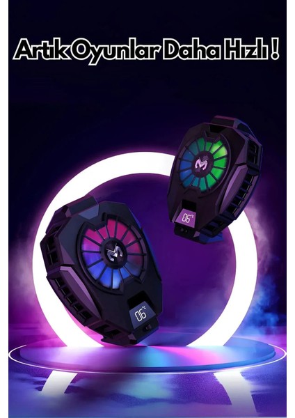 Telefon Soğutma Fanı Metal Yüzey Derece Göstergeli Oyun Hızlandırıcı Radyatör fiyatları