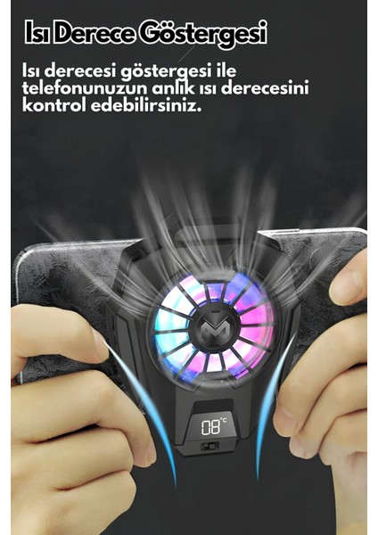 Telefon Soğutma Fanı Metal Yüzey Derece Göstergeli Oyun Hızlandırıcı Radyatör fırsatları