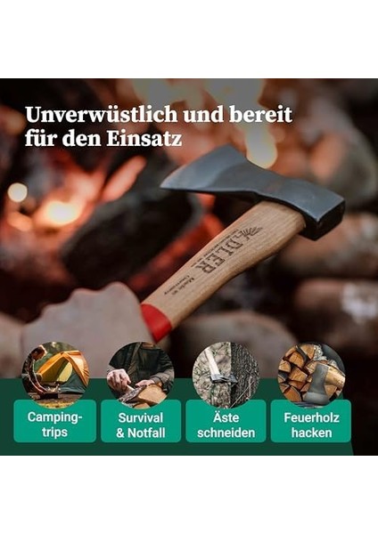 Rheinland Balta 600GR, Ağaç Sap 36CM, Krm/siyah