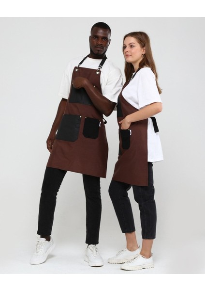 Leke Tutmaz Çok Amaçlı Önlükler, Şık ve Koruyucu, 80x65 cm, Pamuk Polyester, Kahverengi fırsatları
