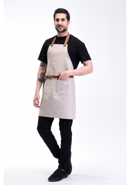 Su itici mutfak önlüğü, leke tutmaz, şef ve garson kullanımı, gri, 85x60, pamuk polyester fırsatları