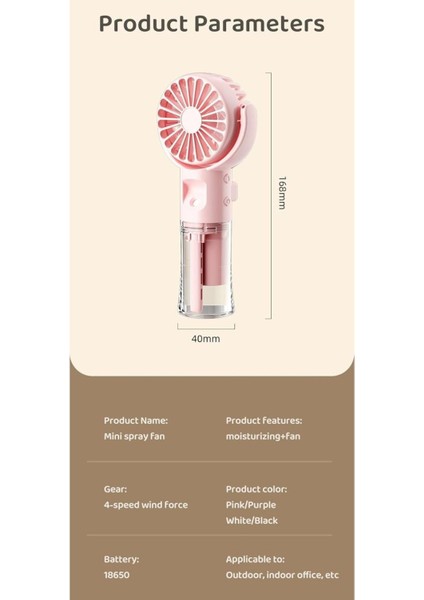 Şişe Sisleme Fanı, Şarj Edilebilir Taşınabilir Ayarlanabilir Küçük Fan, 4 Hızlı Su Püskürtme Fanı fiyatları