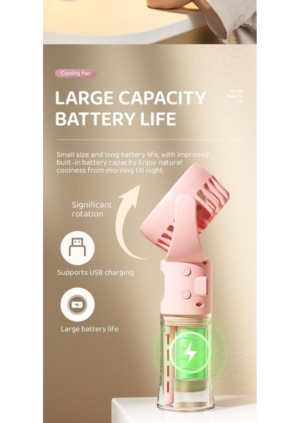 Şişe Sisleme Fanı, Şarj Edilebilir Taşınabilir Ayarlanabilir Küçük Fan, 4 Hızlı Su Püskürtme Fanı fırsatları