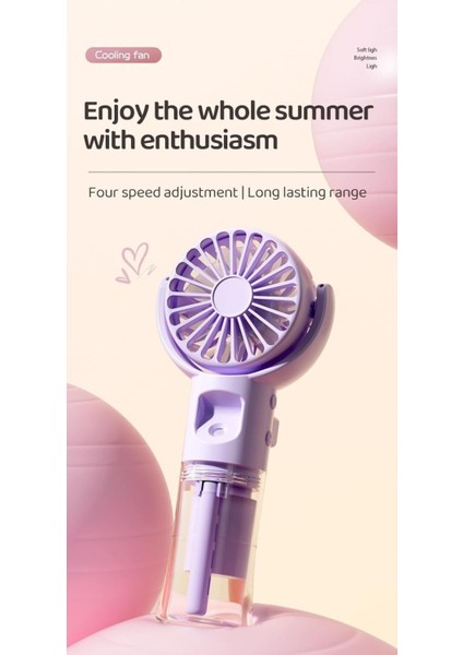 Şişe Sisleme Fanı, Şarj Edilebilir Taşınabilir Ayarlanabilir Küçük Fan, 4 Hızlı Su Püskürtme Fanı indirimleri