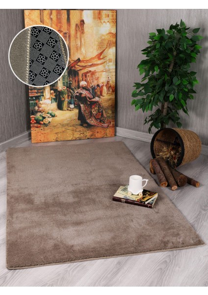 Modern Kaymaz Taban Parça Halı/yolluk Vizon 80*200