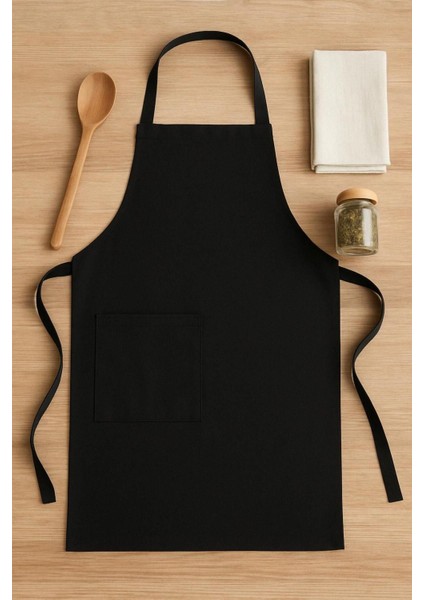 Şık ve kullanışlı siyah mutfak önlüğü, pamuk polyester, 80x60 cm fiyatları