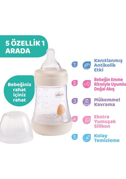 Perfect5 Antikolik Pp Yenidoğan Biberon Set PEMBE(150 ml - 240 Ml)
