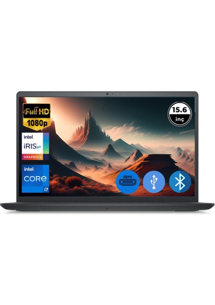 Inspiron 3520 I7 1255U 16GB 128 GB M.2 SSD I35201013U Atl5 O/b 15.6" Ubuntu Taşınabilir Bilgisayar