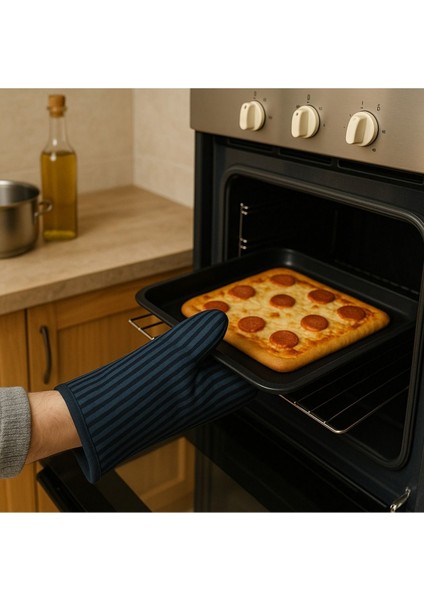 Çok Renkli Yüksek Kaliteli Yanmaz Fırın Eldiveni, Güvenli ve Dayanıklı 30x15 cm fırsatları
