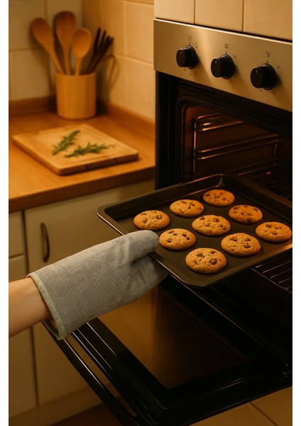 Çok Renkli Yüksek Kaliteli Yanmaz Fırın Eldiveni, Güvenli ve Dayanıklı 30x15 cm indirimleri