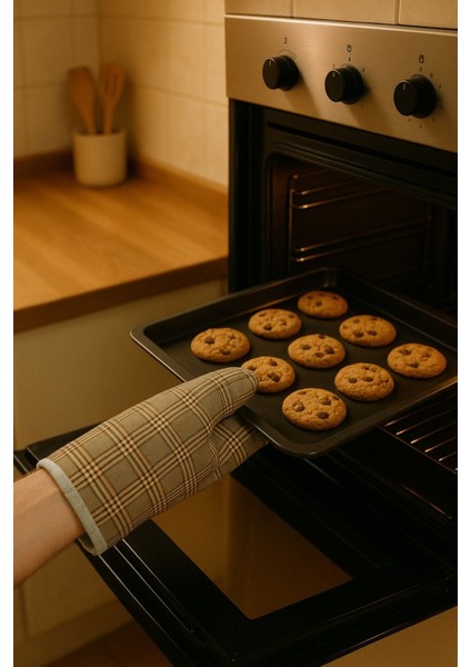 Çok Renkli Yüksek Kaliteli Yanmaz Fırın Eldiveni, Güvenli ve Dayanıklı 30x15 cm