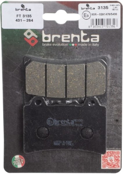 Yamaha Tdm 850 Ön Fren Balata Brenta (Made In Italy)