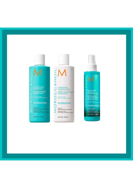 Hydrating Shampoo 250 ml +Kream 250 ml +Leave-In Conditioner 160 ml 3lü Set