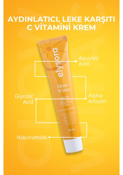 Leke Karşıtı, Cılt Tonu Eşitleme, Nemlendirici, Aydınlatıci, C Vitamini Krem 50 ml indirimleri