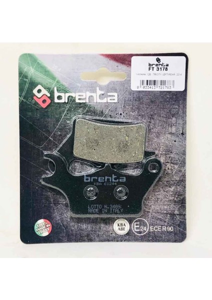 Yamaha Trıcty 125 Sol Ön Fren Balata Brenta (Made In Italy)